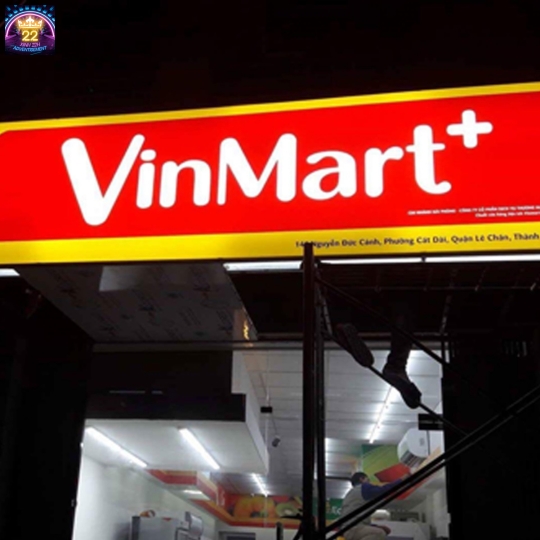 BẢNG HIỆU BẠT KHÔNG GÂN VINMART LED SIÊU SÁNG